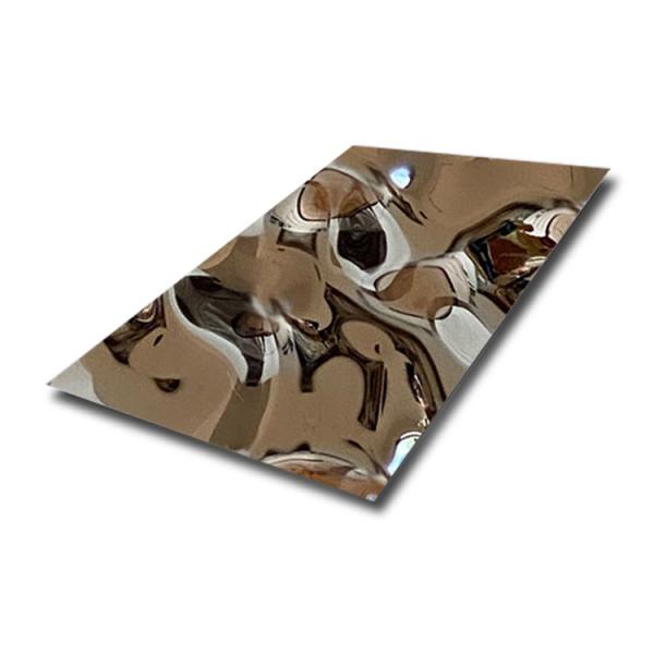 Металлический лист 4 x 4mm пульсации воды нержавеющей стали PVD серебряный серый стальная пластина 4 x 8mm изготовленная на заказ