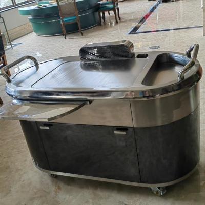 Fumo de aço inoxidável da tabela móvel eletromagnética da grade de Teppanyaki abaixo da exaustão