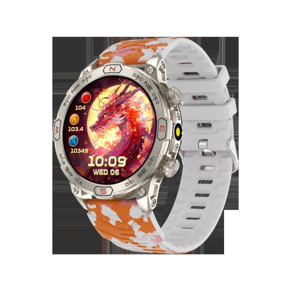 Round Shape Smart Watch with AI Voice Assistant Bluetooth Call Altitude Pressure Compass and Health Monitoring