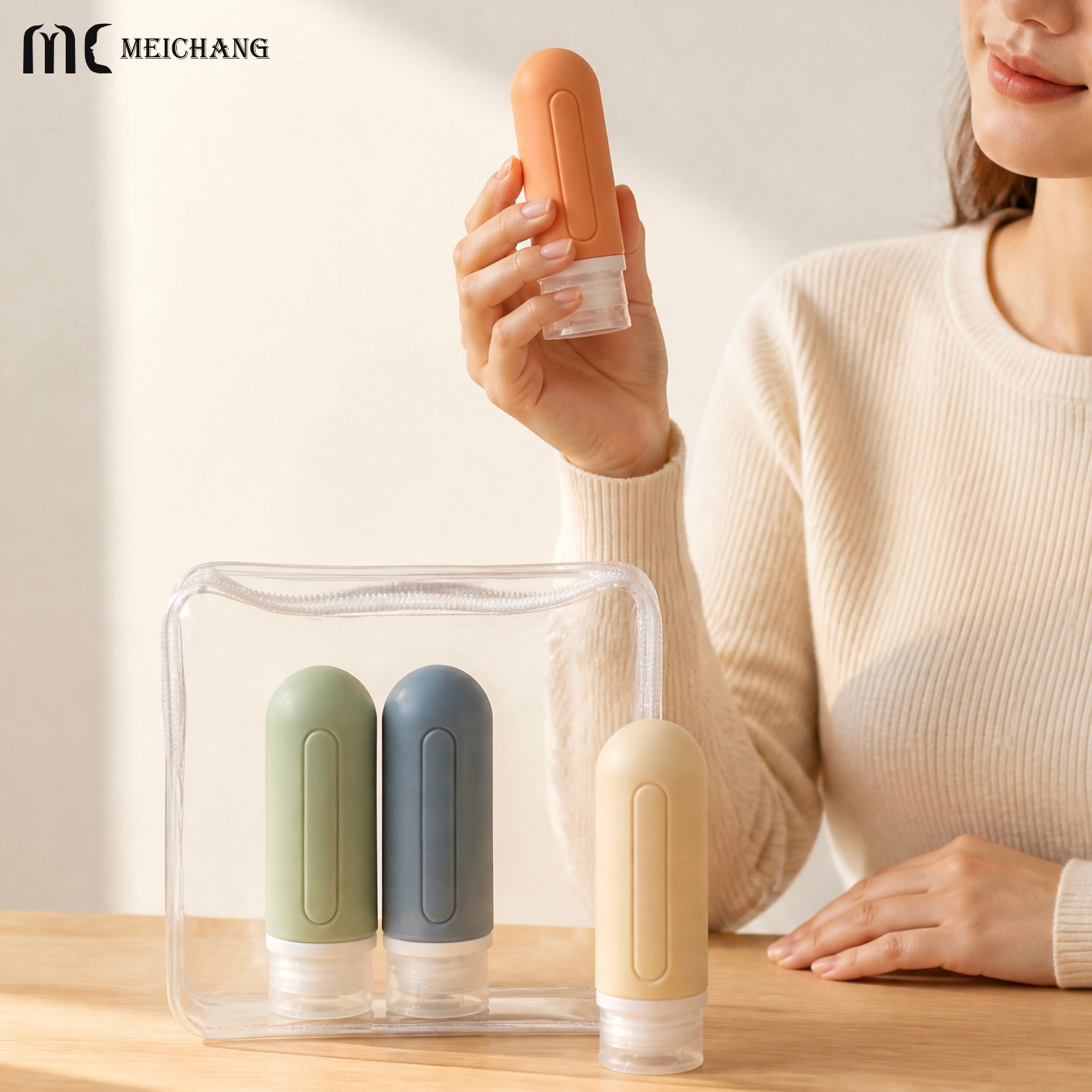 89ml Refillable Capsule Silicone Travel Bottle Set(MC-1419)