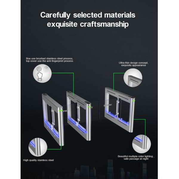 Ворота турникета стального вырезывания лазера пешеходные с контактом лицевого опознавания сухим