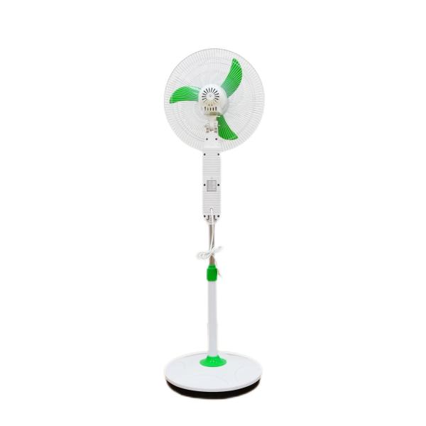 12V DC Solar Floor Fan Rechargeable 16 Inch Plastic For Home