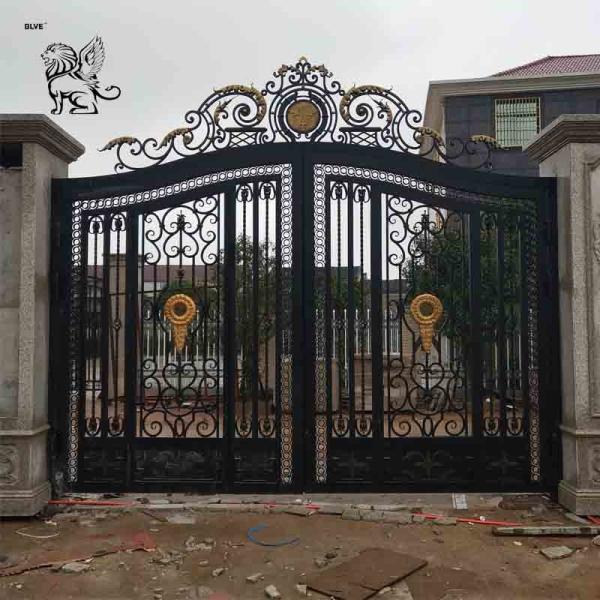 Automatic Main House Driveway Gates Gate Design Fencing Wrought Iron Swing Graphic Design Customized