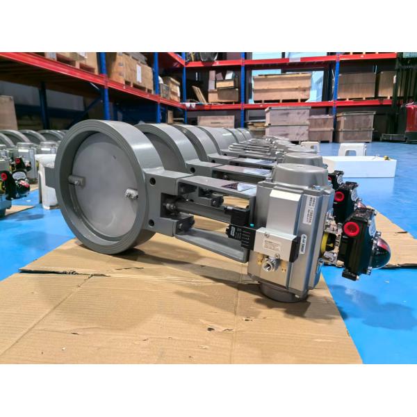 Pneumatic On Off Hot Exhaust Gas Butterfly Valve High Temperature 500C Stainless Steel