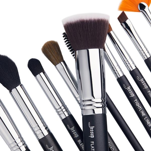 13pcs Basic Jessup Makeup Brush Set With Copper Ferrule