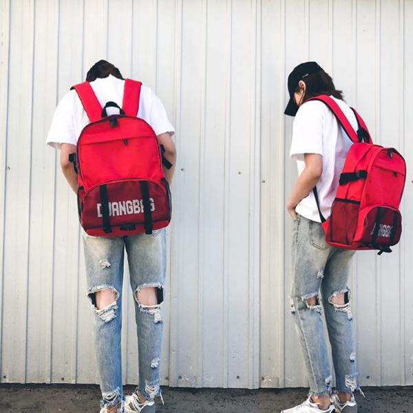 Summer south Korean version of the new canvas backpack female bag schoolbag college wind large capacity travel bag