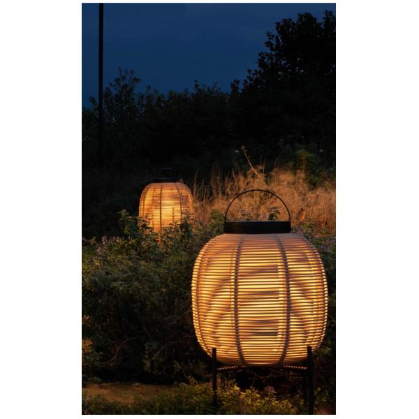 Outdoor Rattan Decorative Portable Waterproof Floor Lamp Solar Garden Light