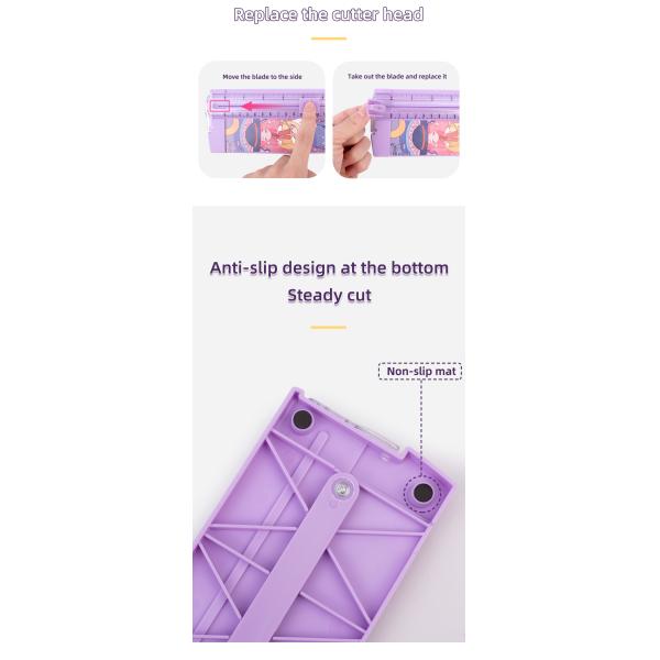 2022 Custom Cartoon A5 Mini Paper Trimmer 135g Desktop Cutter com design leve