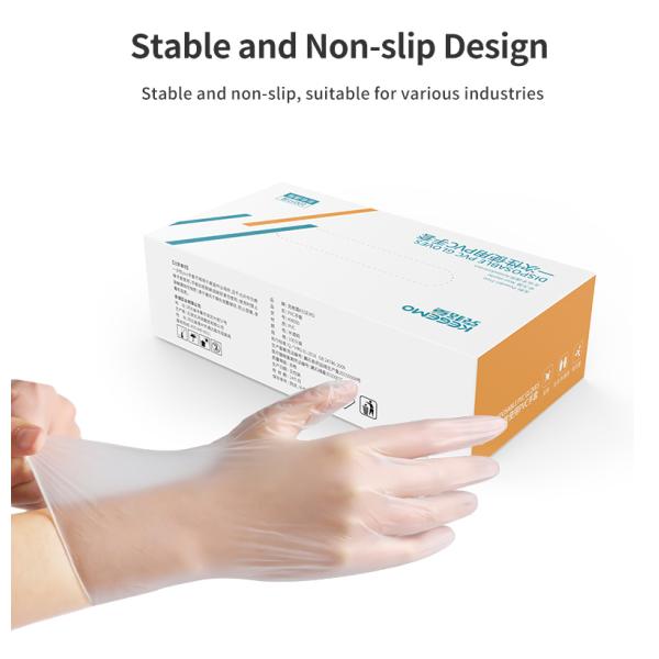 Transparent Non Slip Dental Disposable Vinyl Hand Gloves