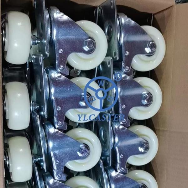 3 Inch 4 Inch Swivel Plastic Caster Wheels White Color Trolley Wheels With Brakes
