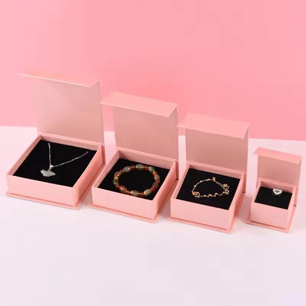 Customized Jewelry Paper Box Book Shape Magnetic Closure Jewelry Box