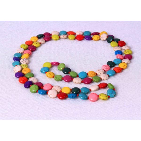 Korean long necklace turquoise color mixed wild Ruili magazine article