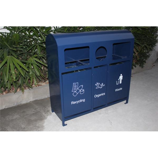 Heavy Duty Outdoor Garbage And Recycling Bins With Sandblasting Zinc Spraying Finish