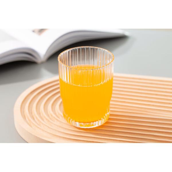 Ripple 12 Ounce Glass Drinking Cups 341ml Ribbed Vertical Striped Glass Tumblers