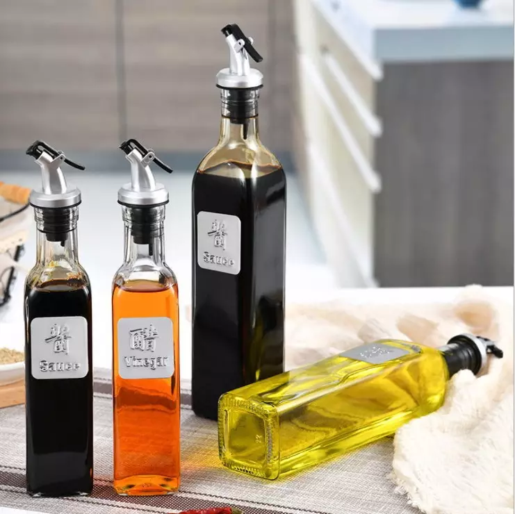 Шкляная бутылка по заказу 650 мл 330 Чистое стекло Оливковое масло бутылка с крышкой Оливковое масло