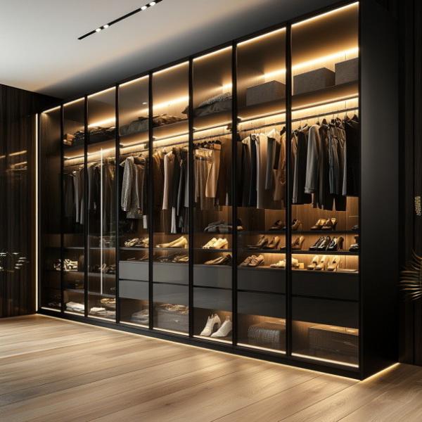 Extendable Wooden Wardrobe Furniture For Modern Bedroom Design In Foshan