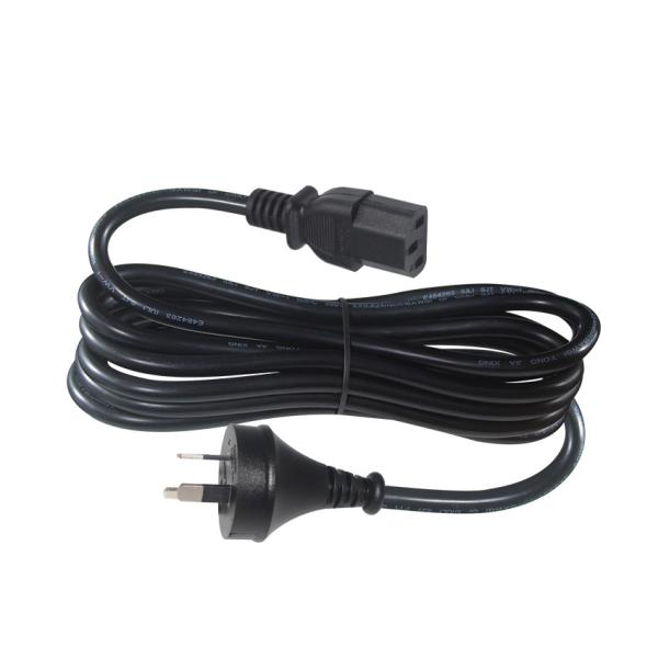 SAA Certified AU 2-Pin Plug to IEC C13 Power Cord, 250V 10A H05VV-F 3x0.75mm2 Pure Copper for PC/Server/Home Appliance