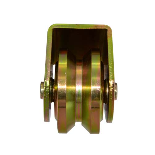 Sliding gate roller GW617 , Y Groove，finish: zinc plate, with double bearing