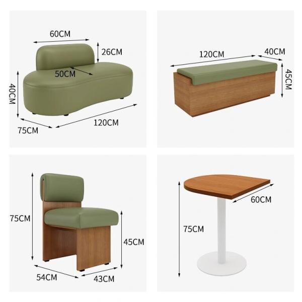 High End Besopke Leisure Sofa Coffee Table Free Combination Set Green Beige Color