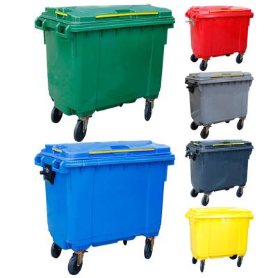 Poubelle mobile PP+TPR poubelle extérieure de 1100 litres taille personnalisée