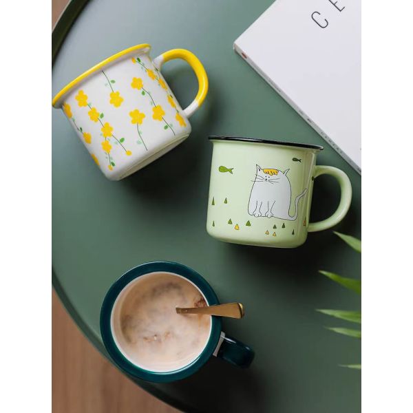 Hygienic 12oz White Sublimation Mug Including C Shape Handle Sublimation White Mug with Decal