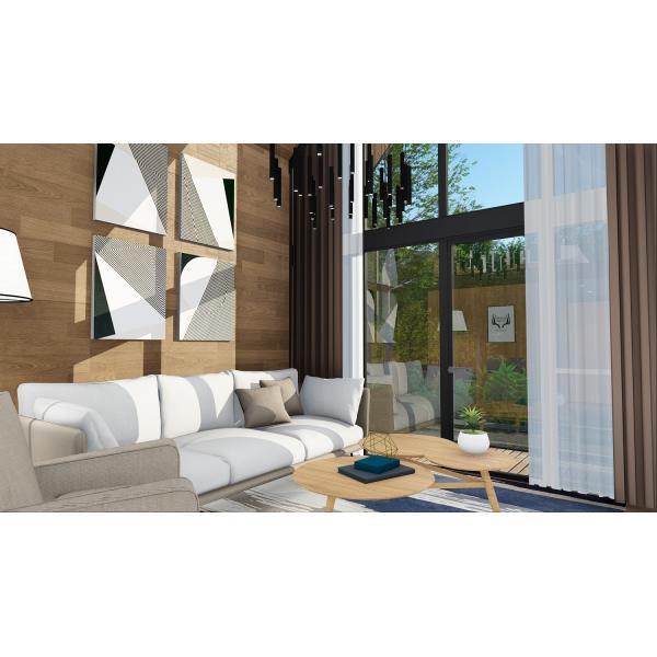 Luxury Prefab Loft House , Prefabricated Modular Homes Aluminum Structure Wooden Interior