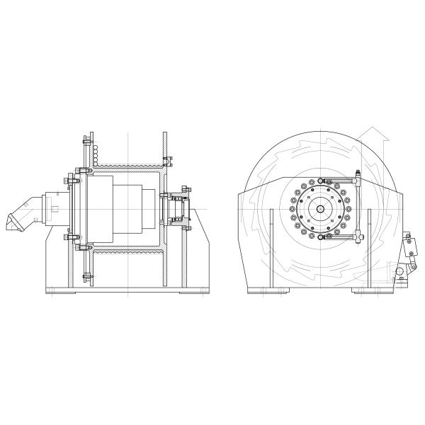 Automatic  Compact  Marine Hydraulic Towing Winch With LBS Groove Drum