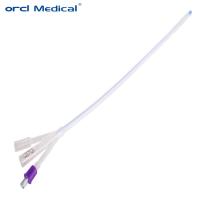 Cateter uretral de silicone médico 3 vias 16Fr 18Fr 20Fr 22Fr 24Fr
