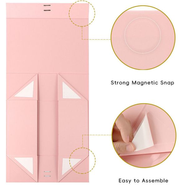 Custom logo Clothing Shoe Folding Packaging Paper Box Manufacturer Cardboard Rigid Folded Magnetic Gift Box with Ribbon