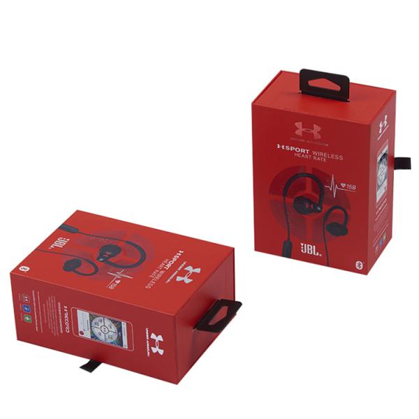 Red 1200g Printed Rigid Box For Wireless Earphone