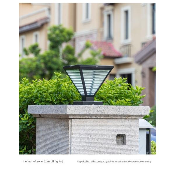 Durable Led Solar Powered Pillar Light Waterproof Electric Lamp Post for Outdoor Column