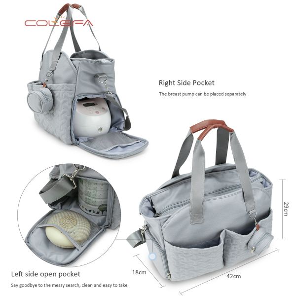 Customizable LOGO Single-Shoulder Tote Mom Bag with Pacifier Pouch Large-Capacity Multi-Functional Maternity Travel Bag for Moms