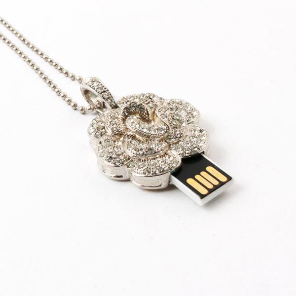 Привод 2,0 USB цветка стиля ювелирных изделий внезапный с обломоками спрятанными внутрь
