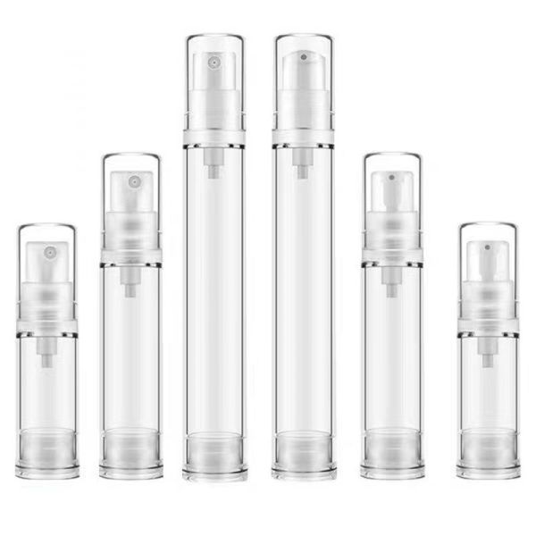 Wholesale 5ml 10ml 15ml Capacity AS Plastic Airless Pump Bottle with Vacuum Pump System and Customized Silkscreen Print