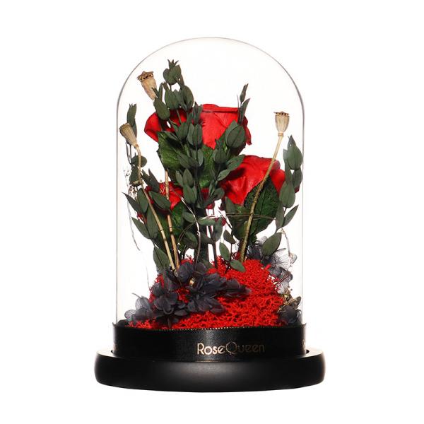 Os presentes para os amantes quentes vendem rosas eternos preservaram flores em presentes do dia de Valentim para o dia do Natal e de mãe
