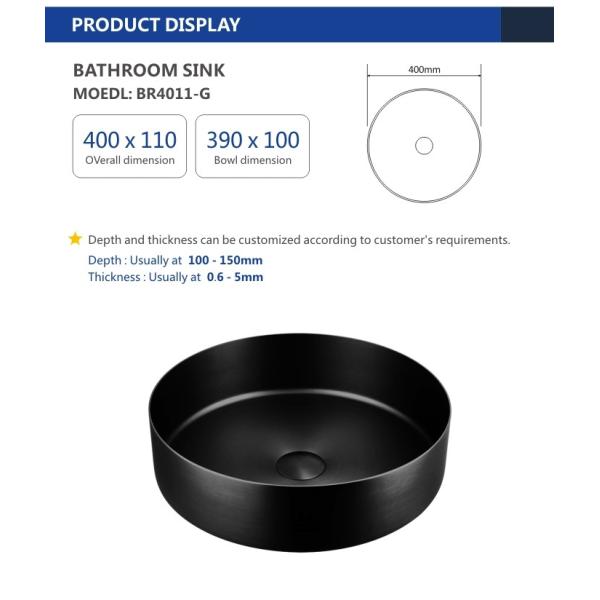 Gold Basin Bathroom Stainless Steel Sink , Combo Artistic Vessel Sink Washing Bowl Set