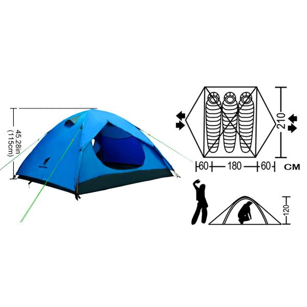 Cross Pole 2.59kg 4 Season Backpacking Tent For Camping