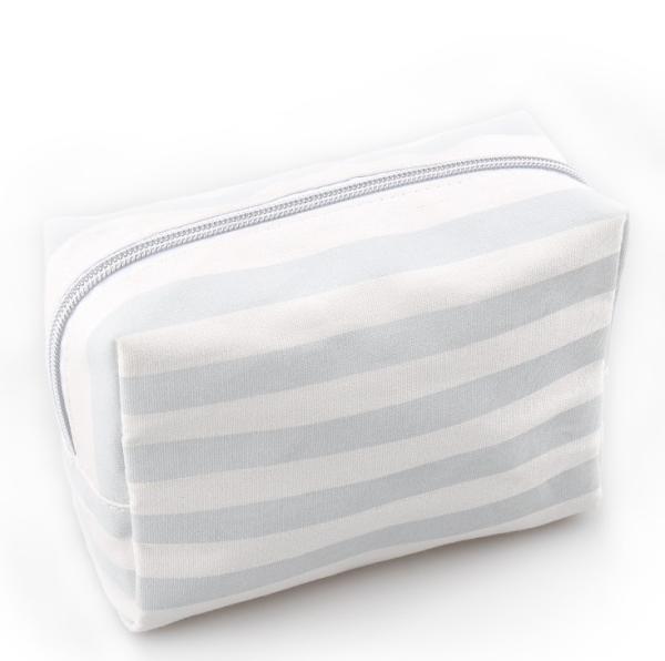 Polyester Cosmetic Storage Bags With White Zipper / Logo Printing 21*10*5cm