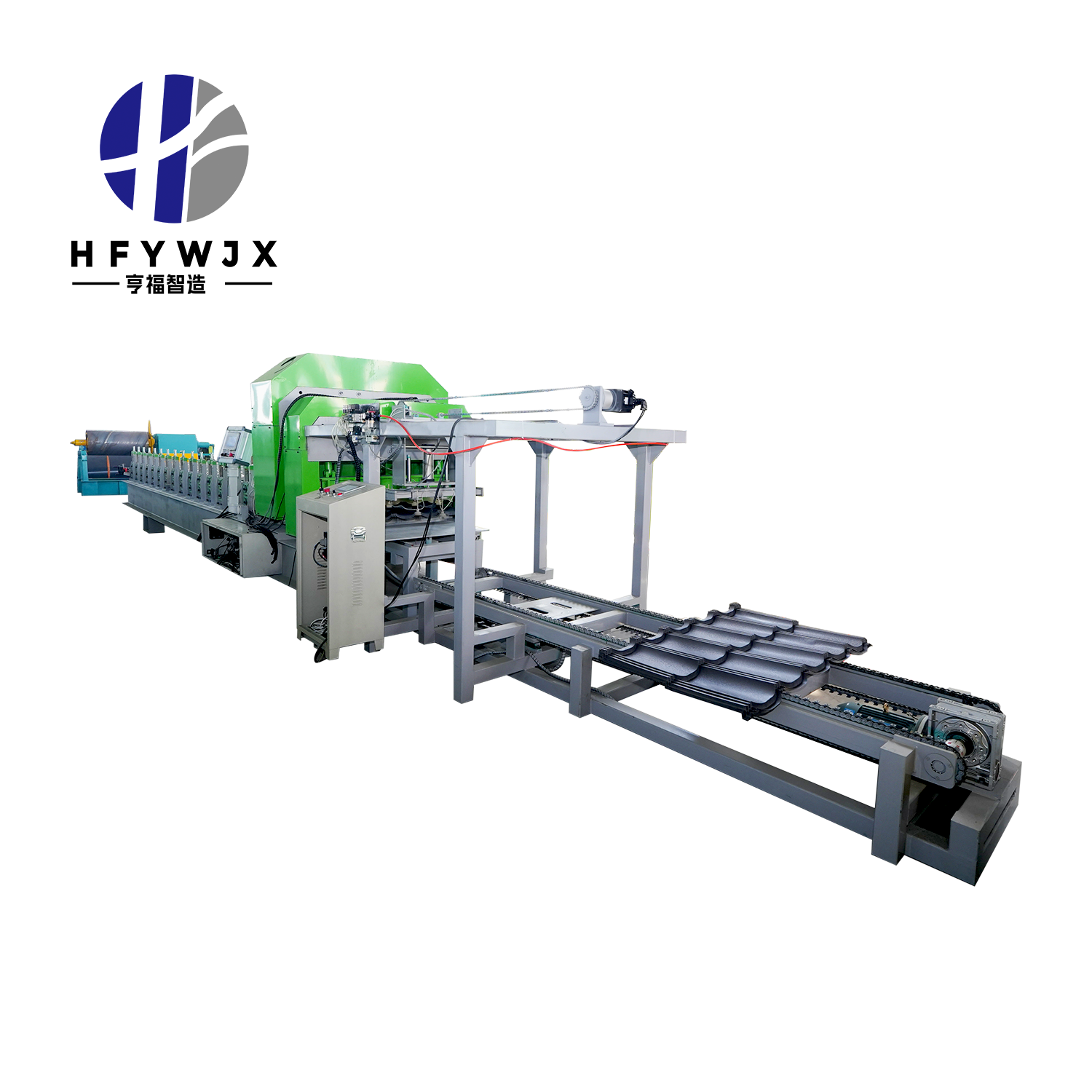 High Speed 1110 Glazed Tile Production Line with 16 Roll Forming Stations 11kw Servo Motor PLC Control