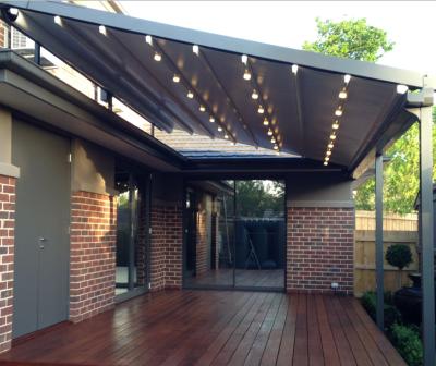 Outdoor 2.5m Retractable Awning Pergola Polycarbonate Sheet Gazebo With Screen Sides