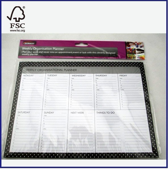 high quality Weekly Organisational planner with 9 pads