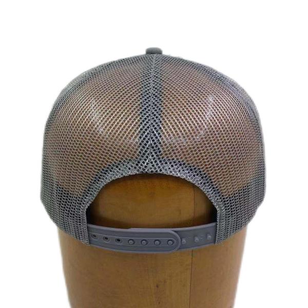 6 Panel Flat Peak Adjustable Mesh Trucker Hat With Snapback Closure