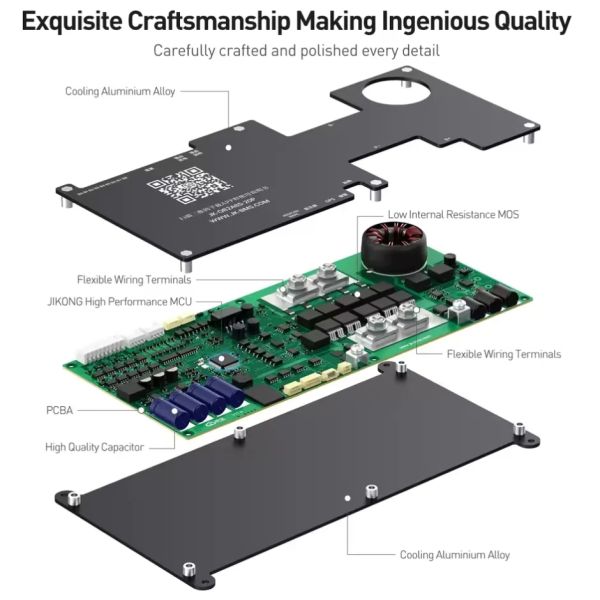 Jkbms Smart Active Truck BMS 4s 6s 7s 8s 12V 24V 200A Active Balance 2A and Bluetooth APP Heat Display Li-ion Lto Battery Jkbms