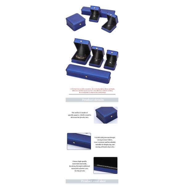 Caja de almacenamiento de joyas de lujo caja de joyas de color azul oscuro