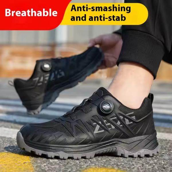 Kevlar Mid Sole Anti-stab Steel Toe BOA Rotating Buttons Safety Shoes For Industrial
