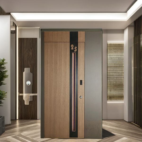 Anti Theft Steel Security Door Durable Construction Main Home Entry Door