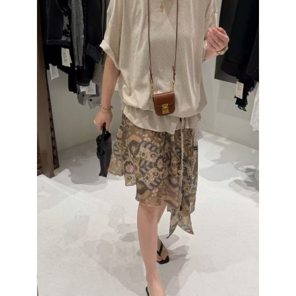 2026 Summer 80% Linen 20% Tencel Retro Elegant Bow Accent Medium-Length Dress