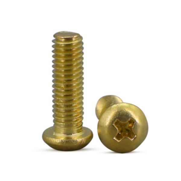 Brassl Pan Head Phillips Machine Screws DIN7985 Brass Rounded Head Phillips Screws