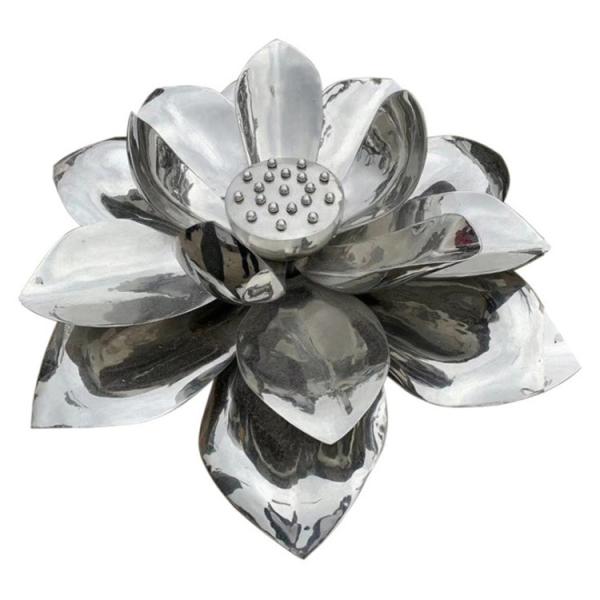 Metal Lotus Flower Sculpture SS304 Lotus Flower Garden Statue