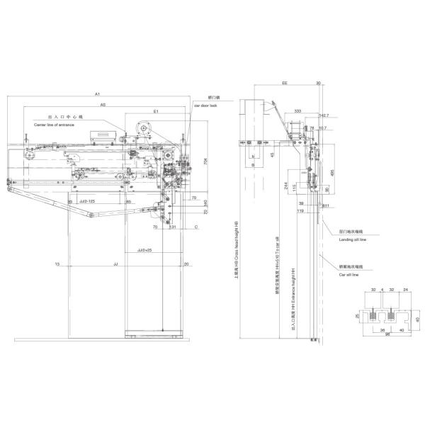 Side Opening Elevator Spare Parts Total Door Panel Weight ≤240KG Voltage 200-250V
